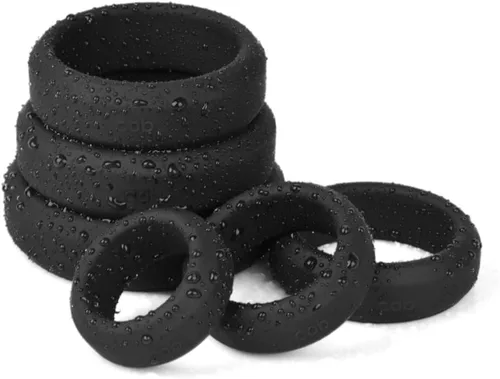 Miniatura 2 de Cob Anillos de silicona para hombres, paquete variado de 6 tamaños, anillos elásticos para el pene para adultos, juguetes de bienestar sexual