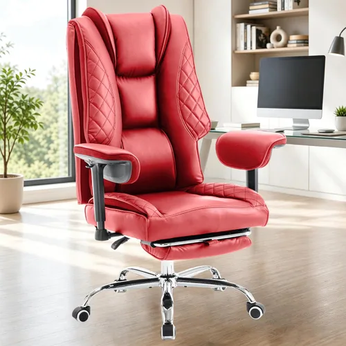 Miniatura 13 de Big and Tall Office Chair and High Back with Heavy Duty Wide Executive Office Chair with Foot Rest, Adjustable Armrests (Beige)
