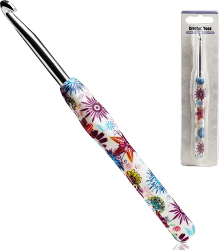 Miniatura 15 de Gancho de Crochet de 2.25mm, Mango Ergonómico para Manos con Artritis, Agujas de Tejer Extra Largas de Goma Suave para Principiantes y Tejido