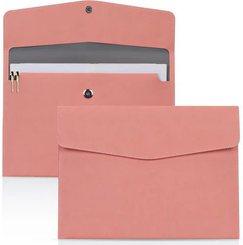Miniatura 10 de Toplive Carpeta de Archivos para Documentos, Impermeable Delgada de Cuero PU A4 Carpeta Tipo Sobre Organizador de Archivos y Documentos Estuche