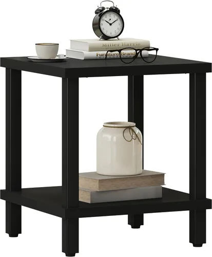 Miniatura 14 de MMEOLUOOK MLBZ06R - Mesa auxiliar cuadrada grande para sofá, mesa de centro industrial de 20 pulgadas, mesa de noche con estante de almacenamiento