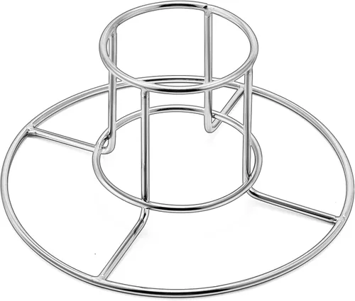 E-far Soporte para lata de cerveza para parrilla, ahumador u horno, soporte vertical de acero inoxidable para pollo entero, estante para pollo de