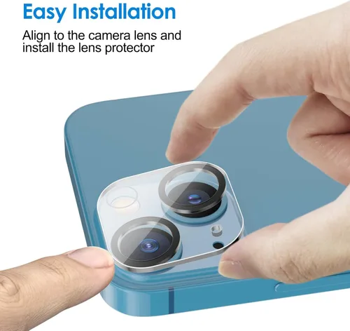 Miniatura 4 de JETech Protector de lente de cámara para iPhone 13 de 6.1 pulgadas y iPhone 13 mini de 5.4 pulgadas, vidrio templado 9H, transparente HD