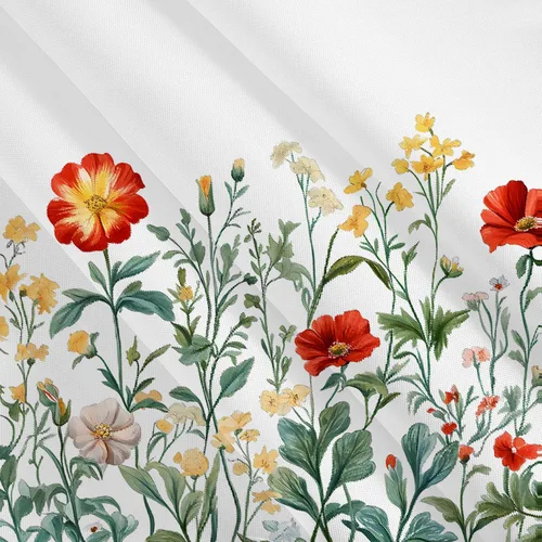 Miniatura 5 de Cortina de ducha de jardín de flores silvestres, diseño floral de prado de acuarela, 72 x 72 pulgadas, tela de poliéster, juego de cortinas de ducha