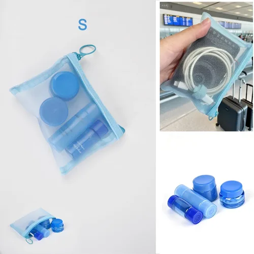 Miniatura 6 de patu Mini bolsas de malla con cremallera, 4" x 5", tamaño S / A7, 5 piezas, organizador de accesorios cosméticos de maquillaje y belleza