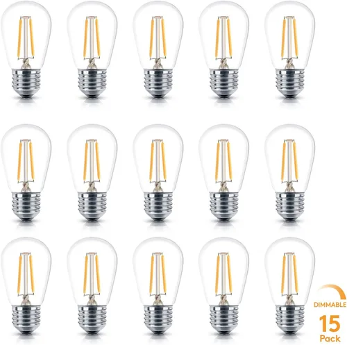 Miniatura 4 de Brightech Ambience PRO - Bombillas LED de repuesto, bombillas LED Edison de plástico vintage de 2 W, 3000 K blanco neutro regulable para exteriores