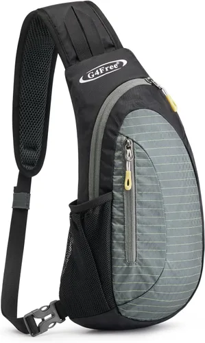 G4Free Bolso bandolera para hombres y mujeres, mochila cruzada pequeña, bolsas de hombro ligeras para viajes, exteriores y deportes (negro y gris)