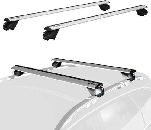 COWVIE Barras transversales de aluminio de 47 pulgadas para rieles laterales elevados, barras de carga ajustables con cerraduras con llave, soporta
