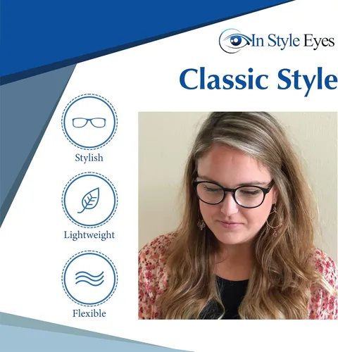 Miniatura 5 de In Style Eyes Opulent - Lentes de lectura con montura completa, montura completa, montura clásica, montura ovalada, lente no polarizada