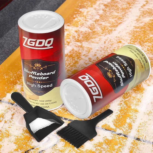 Miniatura 3 de Shuffleboard Sand Wax, juego de polvo de tejo de alta velocidad, juego de 2 latas de sal de tejo con mini cepillo