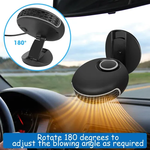 Miniatura 4 de Calentador y descongelador portátil para automóvil de 12 V y 150 W, ventilador de calentamiento y enfriamiento rápido 2 en 1, rotación de 360°