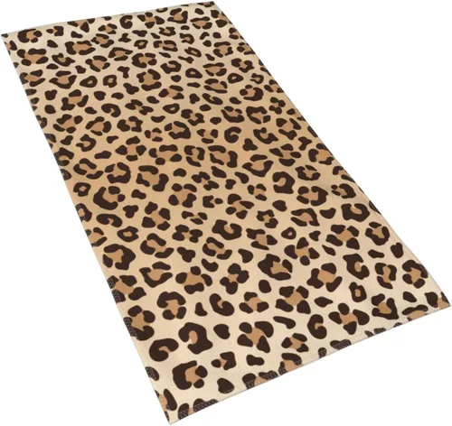 Miniatura 8 de Perinsto Toalla de mano con estampado de leopardo, toalla decorativa de piel de animal, multiusos para baño, cocina, gimnasio y spa, 27.5 x 15.7