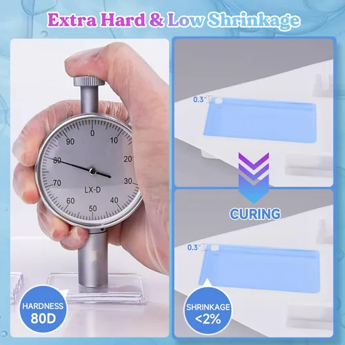 Miniatura 5 de LET'S RESIN Resina UV, Kit de Resina UV de Alta Viscosidad Transparente y Gruesa de 200g, Resina Epóxica Ultravioleta de Curado Rápido y Baja