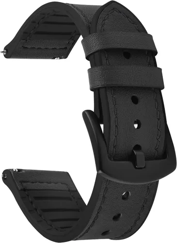 Fullmosa Correa de reloj de liberación rápida de 0.787 in y 0.866 in correa de silicona de cuero transpirable para Garmin Vivoactive 4/5 Venu 2/3/Sq