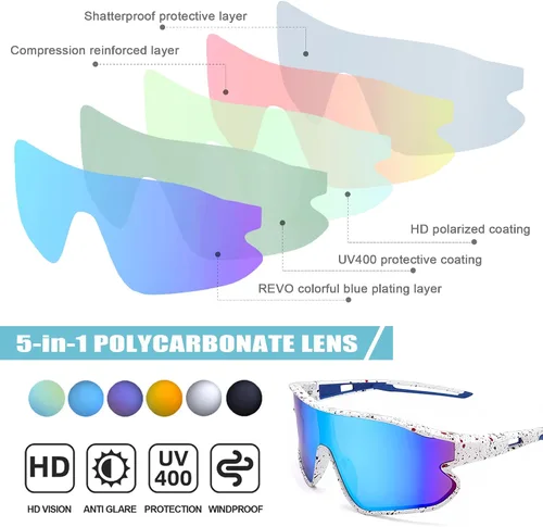 Miniatura 15 de YUNBLL&KO Gafas de sol para niños, gafas de sol de béisbol para jóvenes, TR90, marco ligero, UV400, gafas de sol deportivas para ciclismo para niñas