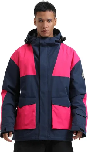 Miniatura 37 de GSOU SNOW Chaqueta de esquí para hombre, abrigo de nieve para snowboard, cálido, invierno, impermeable, con capucha