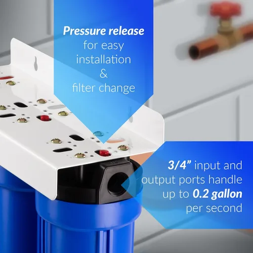 Miniatura 3 de iSpring WCB32O+AHPF12MNPT12X2 Sistema de filtro de agua para toda la casa, reduce hasta un 99% de cloro, sedimentos, sabor, olor, sistema de Sistema