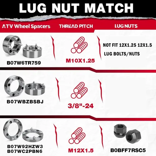 Miniatura 6 de KSP - Espaciadores de rueda de 4 x 110 de 2 pulgadas, ATV UTV forjados, compatibles con Honda Rancher Fourtrax Foreman Rubicon, pernos M10x1.25