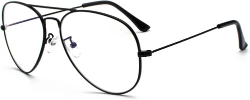 Miniatura 9 de EYLRIM Gafas de aviador con luz azul para mujeres y hombres, lentes transparentes para computadora con marco piloto de metal