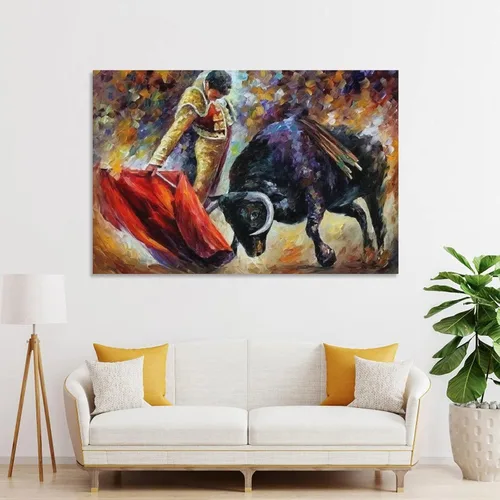 Miniatura 4 de Pintura artística de pared taurina española, decoración del hogar, pintura al óleo sobre lienzo, póster y arte de pared, impresión moderna