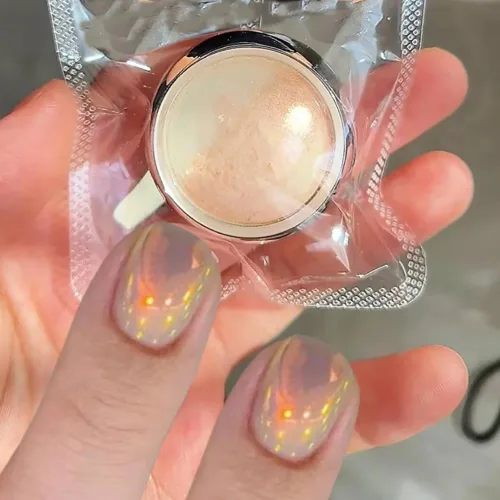 1 tarro Aurora Orange Mirror Effect Nail Art Powder Moonlight Chrome Plating Pigment Dust Gel Polish Decor Powder Nail Dust White Froting on Glitter