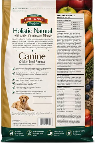 Miniatura 2 de Bench & Field Holistic Premium - Alimento seco para perros, receta de harina de pollo y arroz integral, hecho sin maíz, trigo o soja, para todas