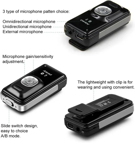 Miniatura 3 de Alead Nolan LiveMIC2 - Micrófono Bluetooth, largo alcance, baja latencia, sonido claro con uni, Omni, micrófono ext para educación, seminario web