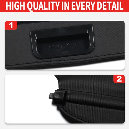 Miniatura 3 de Cubierta de carga para Toyota Rav4 2006 2007 2008 2009 2010 2011 2012 para accesorios de Toyota Rav4, negra, retráctil, estilo de fábrica, cubierta