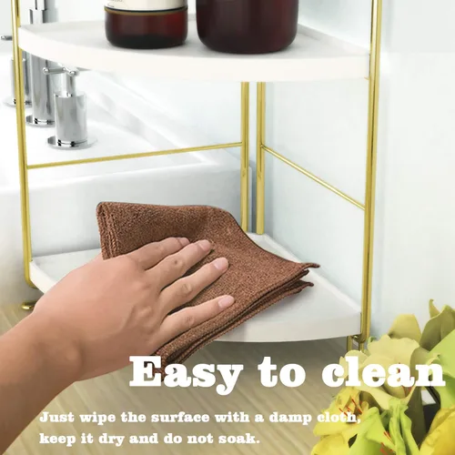 Miniatura 8 de Organizador de especias de cocina de 2 niveles - Estante de esquina para baño - Estante de almacenamiento independiente en forma de triángulo