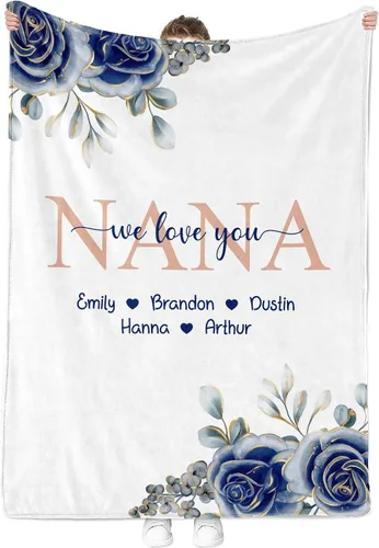 Miniatura 10 de Personalized Grandma Blanket, Gifts for Grandmother from Grand Kids, Name Blankets for Mimi, Gigi, Nana (Grandma 01)