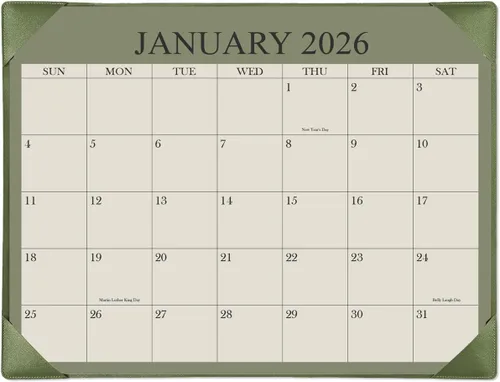 Miniatura 9 de Calendario de Escritorio 2026 con Alfombrilla de Escritorio, Calendario de Escritorio Pequeño de 18 Meses de Enero de 2026 a Junio de 2027, Verde