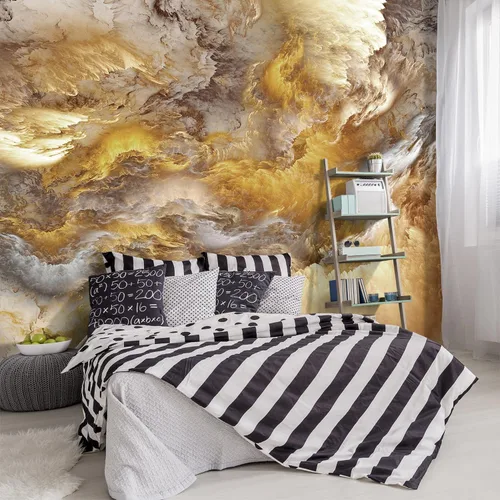 Miniatura 11 de Papel tapiz de tela con paisaje de cascada de lago verde, sala de estar, bosque, montaña, dormitorio, baño, mural de pared - 91 x 65 pulgadas
