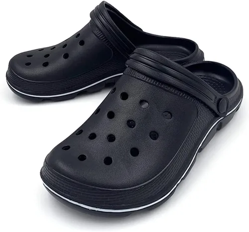 Miniatura 6 de Pantuflas unisex clásicas con forro de cuero estilo zuecos, AC1519