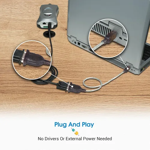 Miniatura 10 de Manhattan El convertidor USB a serie conecta un dispositivo serie a un puerto USB (205146) Adaptador serie USB-A a DB9 RS232 con cable de 18