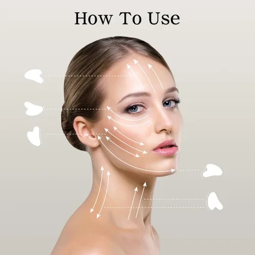 Miniatura 4 de rosenice Gua Sha - Herramientas faciales de guasha negra, piedra de jade Gua Sha para el cuidado de la piel facial, tensiones corporales faciales