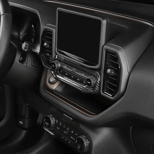 Miniatura 6 de Linskip Moldura de unidad de audio compatible con Ford Bronco Sport 2021 2022 2023 2024, cubierta del panel de control de volumen de la consola