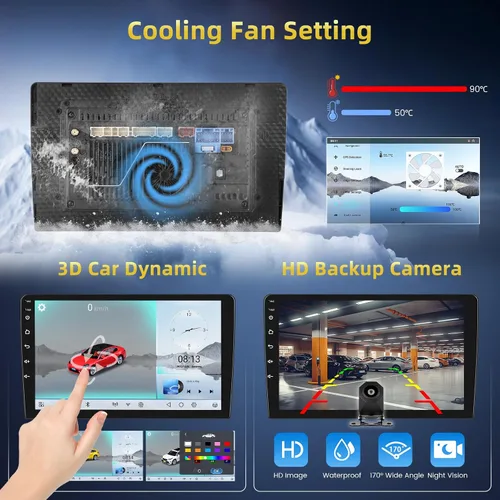 Miniatura 7 de [4+64G] Qualcomm 8 Core Radio para Toyota Camry 2007-2011, Android 15 9 pulgadas pantalla táctil estéreo de coche con inalámbrico CarPlay/Android