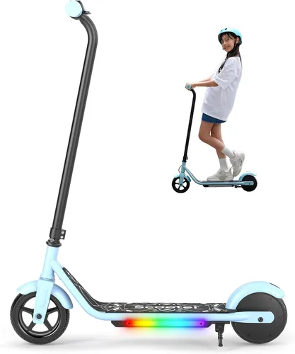 Miniatura 11 de Electric Scooter for Kids Ages 6-12, 150W Motor, Simple One-Button Control, 2 Safe Speeds (6/10 MPH), K2 Pro for 3 Speeds, Colorful Lights, Magnetic