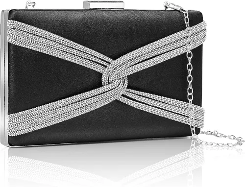 Miniatura 7 de CARIEDO Bolso de noche para mujer, bolso de mano de tela para novia, para boda, graduación, noche, fiesta