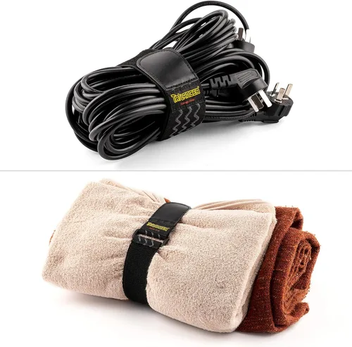Miniatura 6 de Trilancer Correas elásticas con tiras antideslizantes, 24 x 2 pulgadas (paquete de 4) correas multiusos de gancho y bucle para manguera, cables