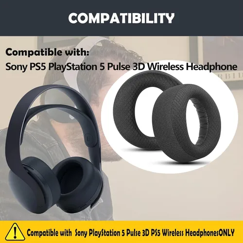 Miniatura 2 de PS5 Pulse 3D - Almohadillas inalámbricas de repuesto para Sony PS5 PlayStation 5 Pulse 3D con tela duradera y espuma viscoelástica