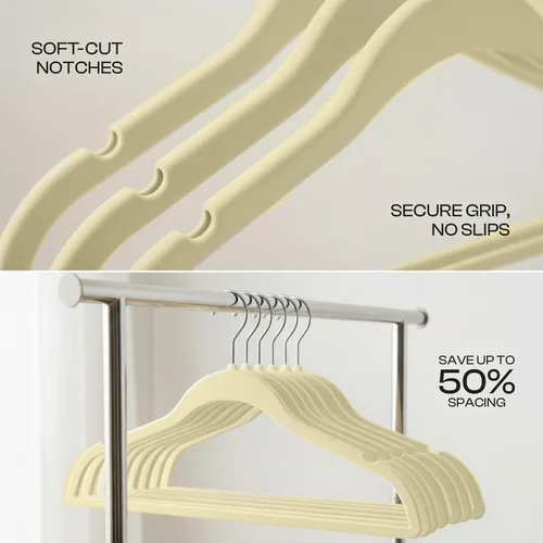 Miniatura 3 de Utopia Home Perchas de terciopelo paquete de 50 – Perchas antideslizantes con gancho giratorio de 360 grados – para pantalones, abrigos, camisas