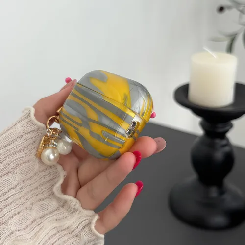 Miniatura 4 de Funda para Airpods Pro 2, funda con diseño de nubes con purpurina compatible con Apple Airpods Pro de 2ª/1ª generación (2023/2022/2019) con llavero