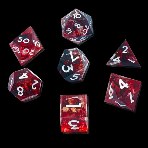 Miniatura 12 de DND - Juego de dados de borde afilado, 7 piezas de dados poliédricos DND con exquisito embalaje de caja de hoja, ideal para juegos de rol