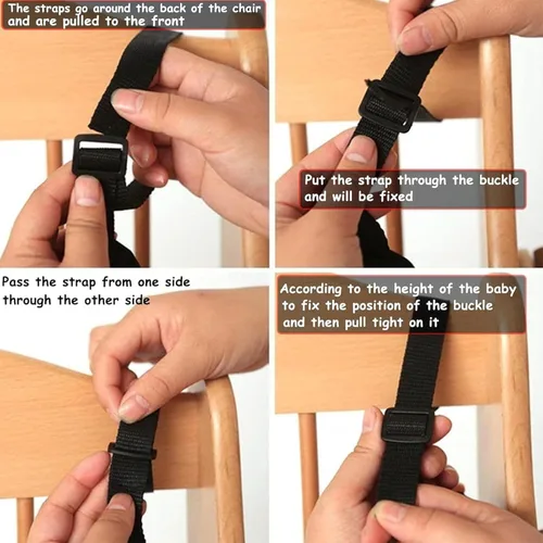 Miniatura 5 de Cinturón de seguridad universal de 5 puntos para niños, arnés ajustable para bebé, cinturón de seguridad de bebé de seguridad para silla alta, Rosado