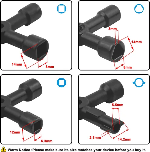 Miniatura 2 de YOUMI Herramientas marinas multifuncionales Llave de control universal Gabinete Llave dinamométrica Llave cruzada Llave de puerta de tren (negro)