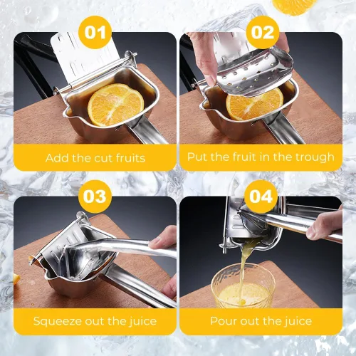Miniatura 3 de Extractor de jugo de fruta fresca, exprimidor manual 2026 con agarre ergonómico, exprimidor de limón resistente de aleación de aluminio para limón