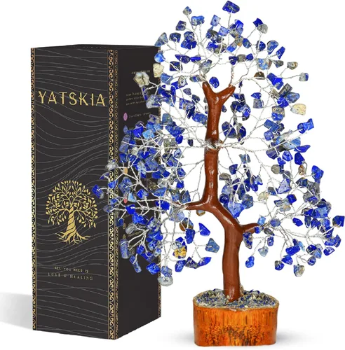 Miniatura 31 de YATSKIA - Árbol de cristal turquesa Feng Shui, alambre, bonsái Buhha, estatua reiki, Chakra curativo energía positiva, buena suerte dinero regalos