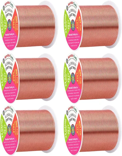 Miniatura 15 de Mandala Crafts - Alambre de aluminio anodizado de 8 calibre para hacer joyas - 9.75 m de alambre flexible negro colorido - Flexible para bonsái