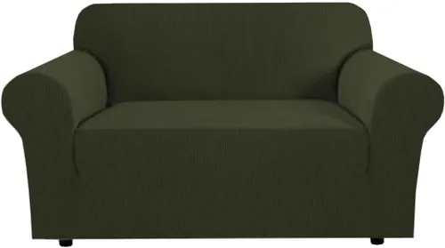 Miniatura 30 de H.VERSAILTEX Fundas elásticas para sofá, fundas de sofá para perros, fundas para sofá de 3 asientos con tela jacquard gruesa a cuadros con parte